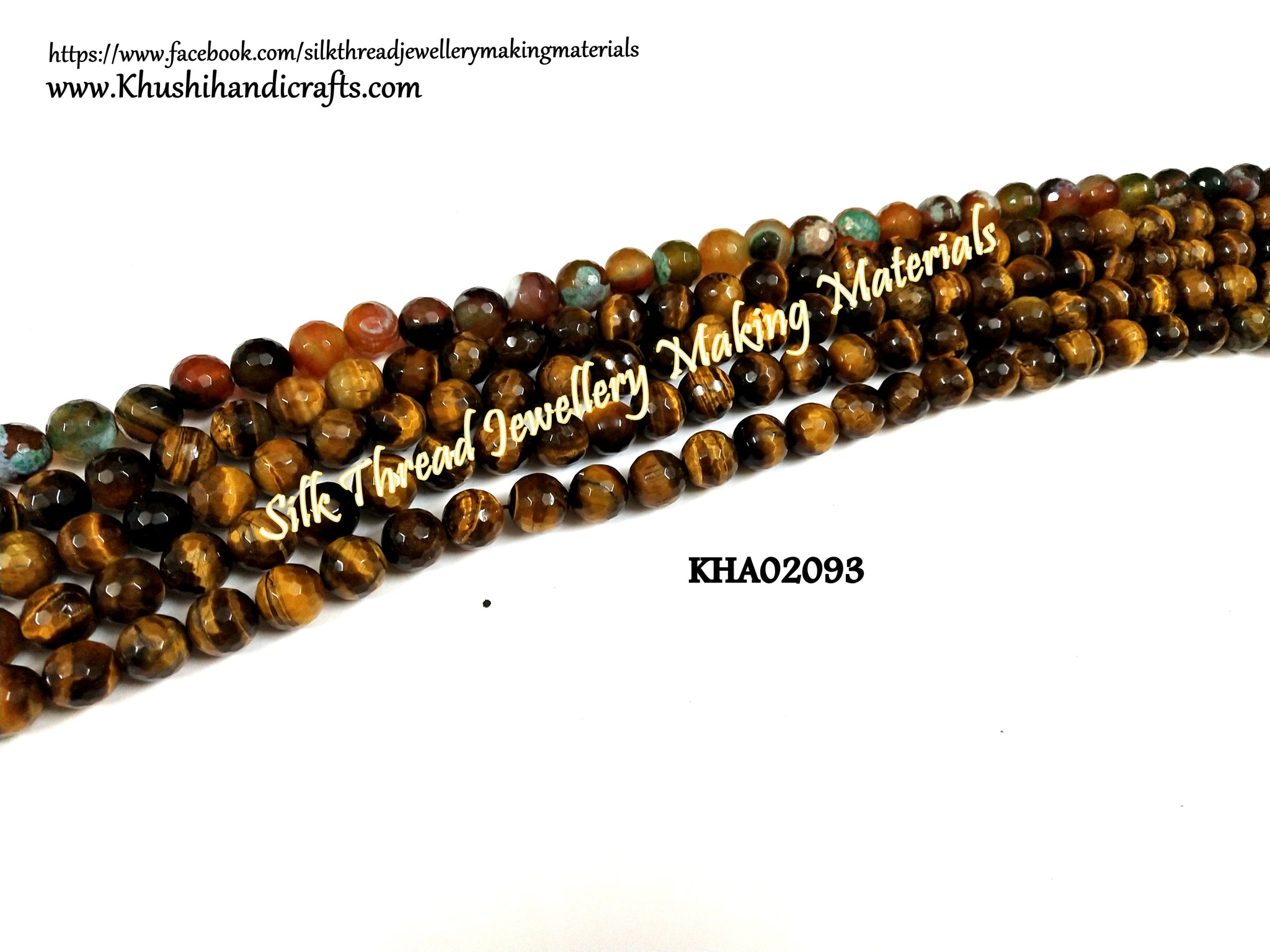Natural Faceted Round Tiger Eye Agates - 10 mm - Gemstone Beads - KHA02093