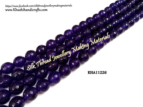 Natural Faceted Round Purple Agates - 10 mm - Gemstone Beads - KHA11226