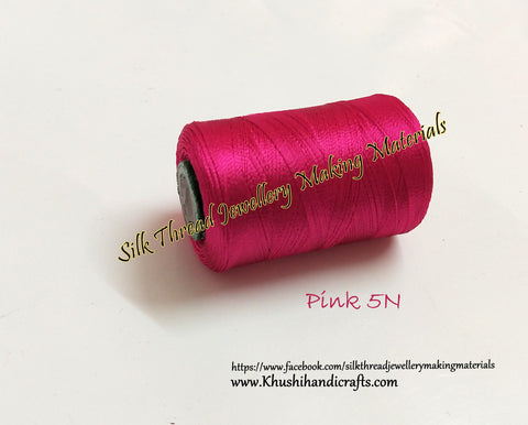 Pink shade Silk Threads Individual Spools for Bangle/Jhumkas/Jewelry Designing/Tassel Making Shade No. 5N