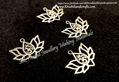 Lotus Om Symbol Charms in Antique Silver for Necklace pendants, Bracelet Jewellery Making .Sold per piece!