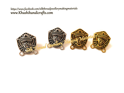 Antique Gold Silver Durga stud -ST58