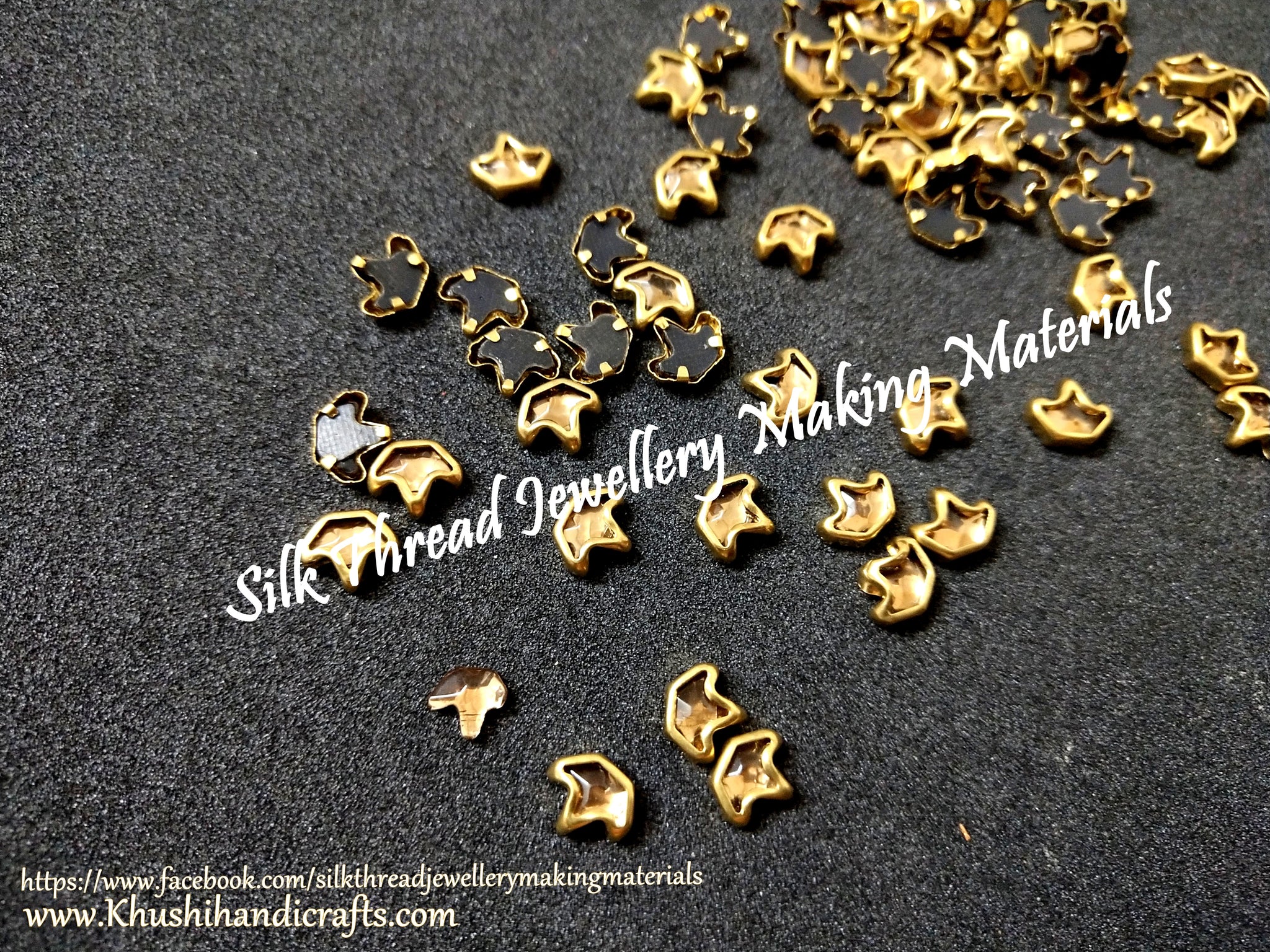 Kundan stones /Kundans - Designer Pattern 4 Gold shade. Pack of 10 grams