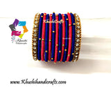 red blue silk thread bangles