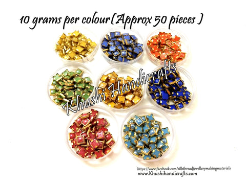 80 grams Kundan stones /Kundans Bezels Combo 6 mm for Jewellery making and craftworks!
