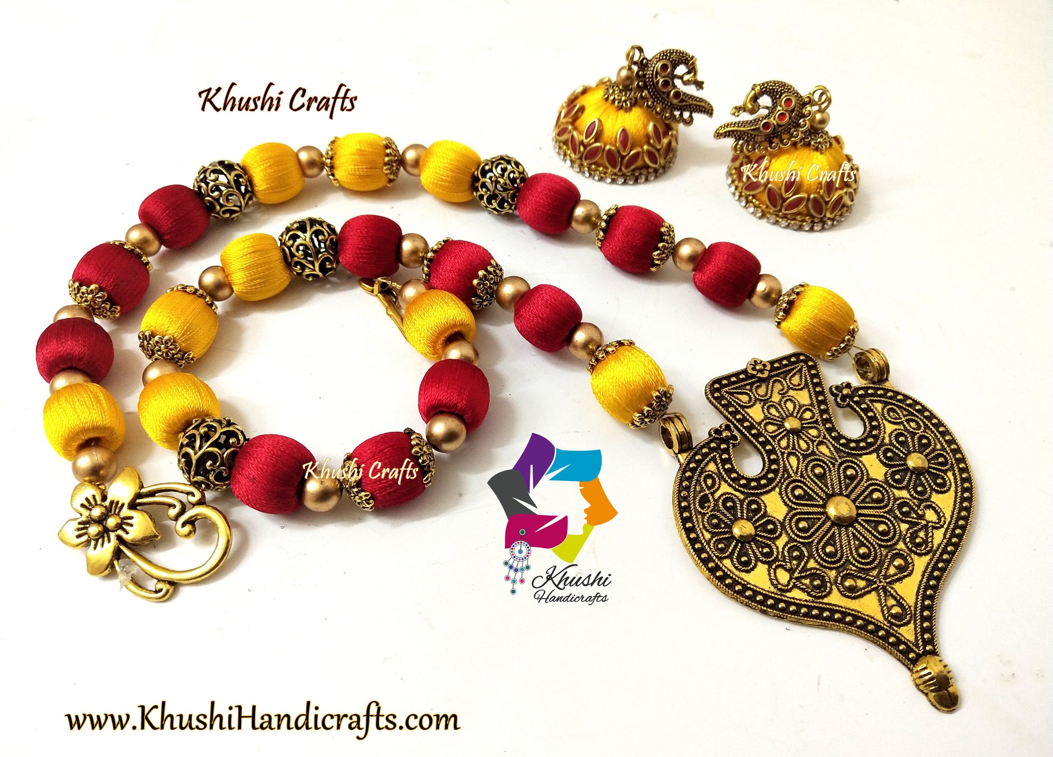 Red Yellow Silk thread Jewelry