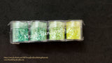 Light Green shaded Glitter Powder For Resin Crafts ,Jewelry Mold Filling and Nail art.Pack of 4 bottles included!