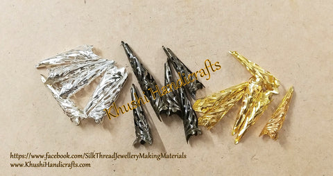 Antique Gold Silver Bronze Bead Caps 2 * 1.5 cm. Pack of 6 pieces!