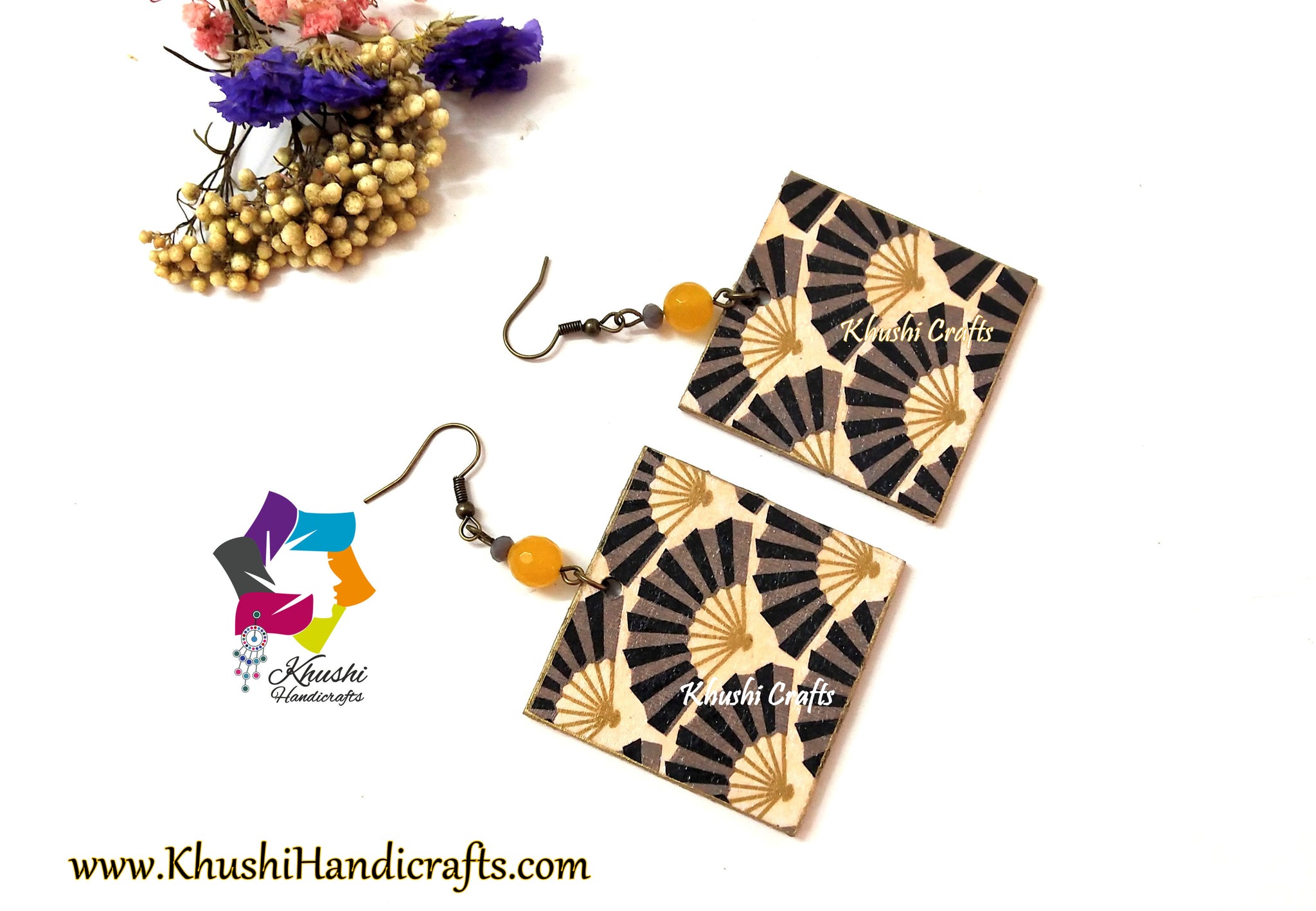 Arts and crafts gold and enamel earrings by Alice Waymouth  BADA