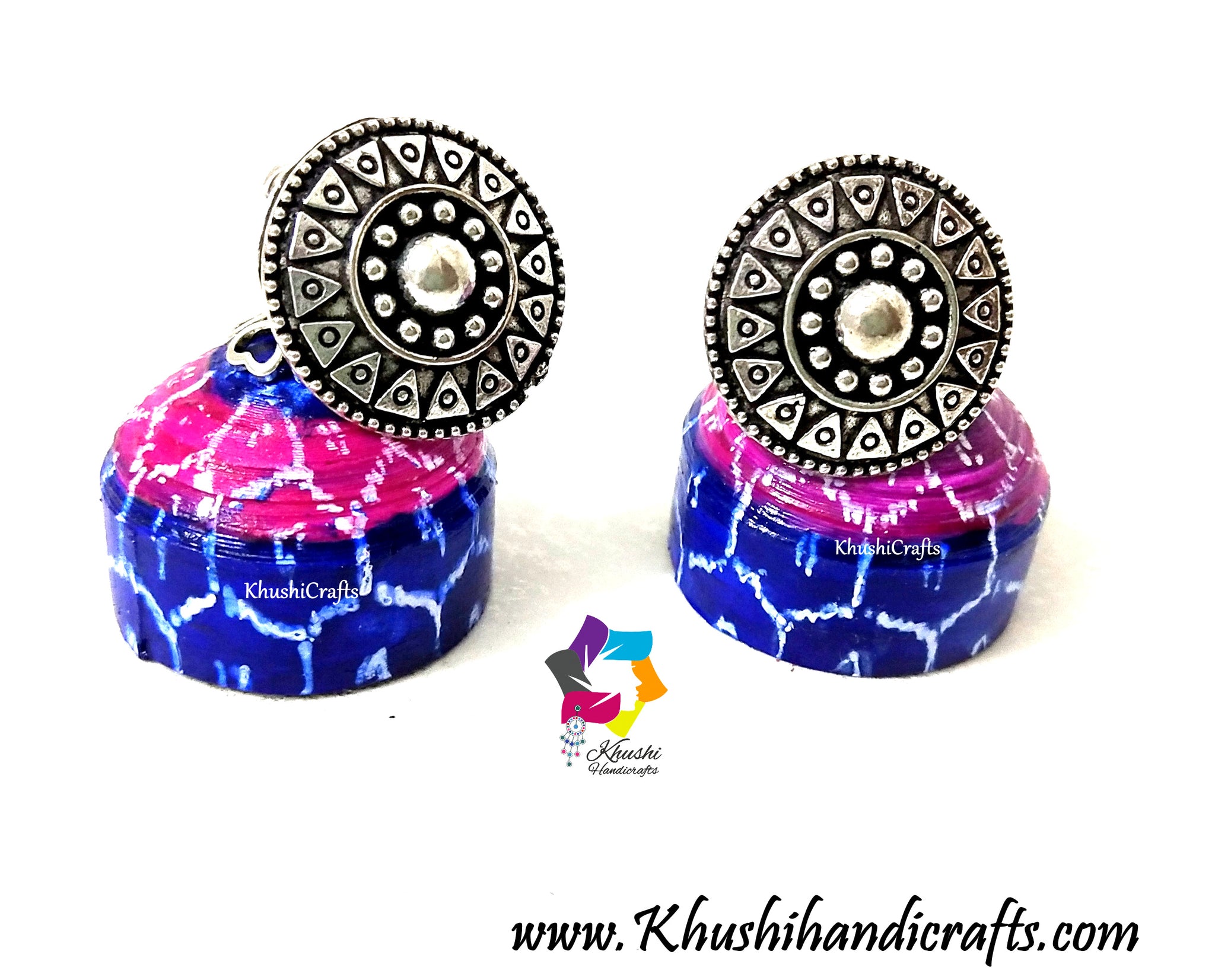 E0500 Classy crafted earrings with beautiful art work pattern and wit   SwagQueen