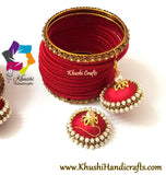 Red silk thread bangles