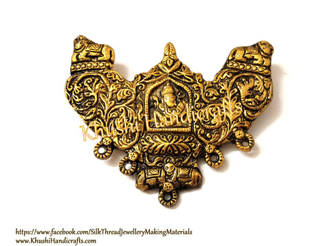 Antique Gold Designer Ganesha dhokra Pendant P063