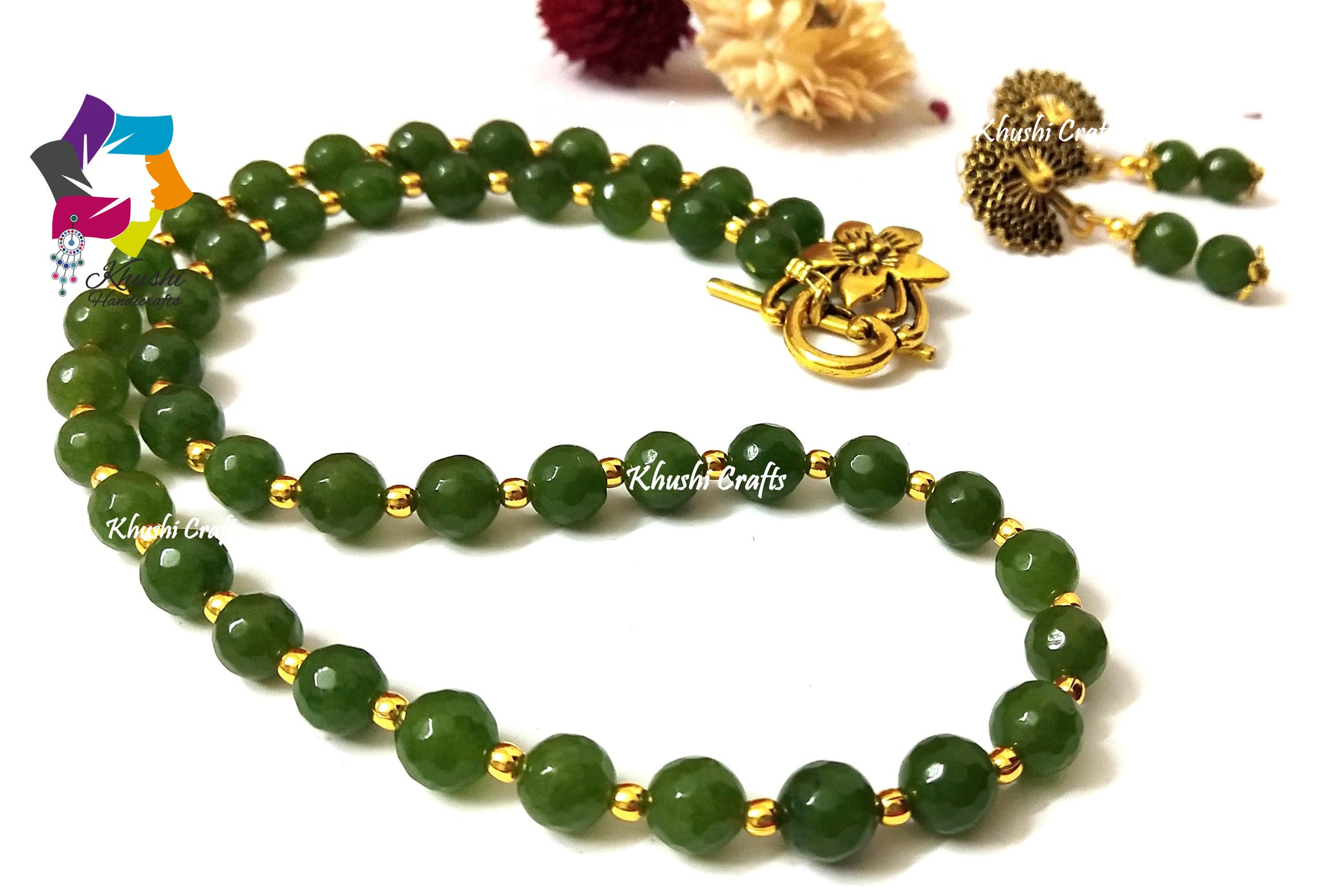 Green agate handmade necklace