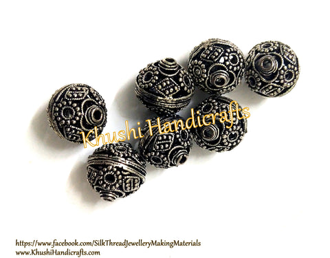 Antique Silver Finish Filigree Beads. Pack of 10 pieces!