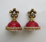Red party wear Jhumkas! - Khushi Handmade Jewellery