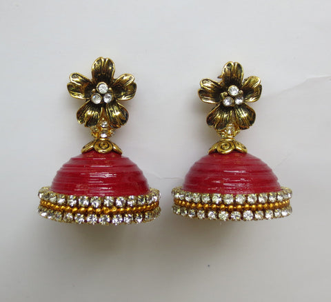 Red party wear Jhumkas!