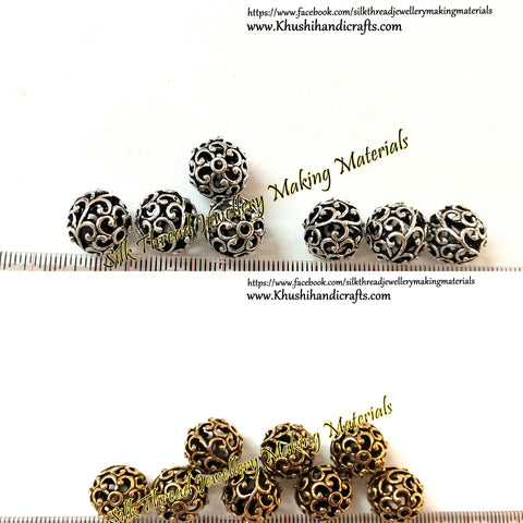 Antique Gold / silver 12mm Round metal Designer spacer Beads.Sold per piece!