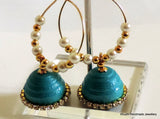 Blue Quillled Jhumkas