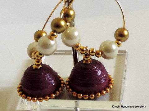 Purple Quilled Jhumka earrings!