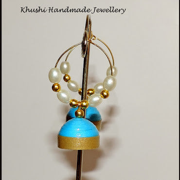 Blue Quilling jhumka