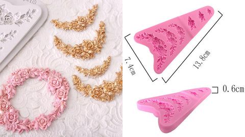 Floral Border Silicone Mold For Resin Crafts
