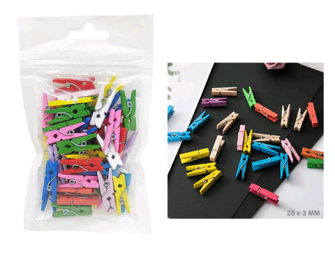 50 pieces mini multicolored clips