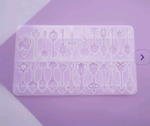 Key patterns mold for Resin Crafts -Silicone Moulds