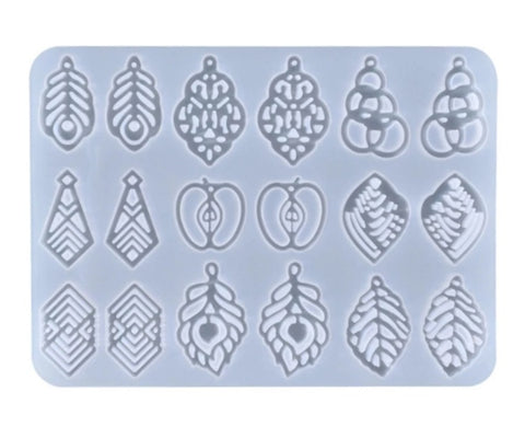 Feather patterned Earring molds for Resin Crafts -Silicone Moulds