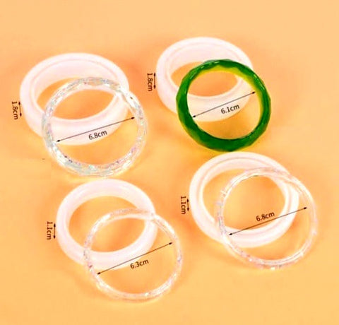 Bangle Silicone Mold Combo of 4 pieces for Jewelry Making Bracelet Bangle Mould - UV resin and epoxy resin casting