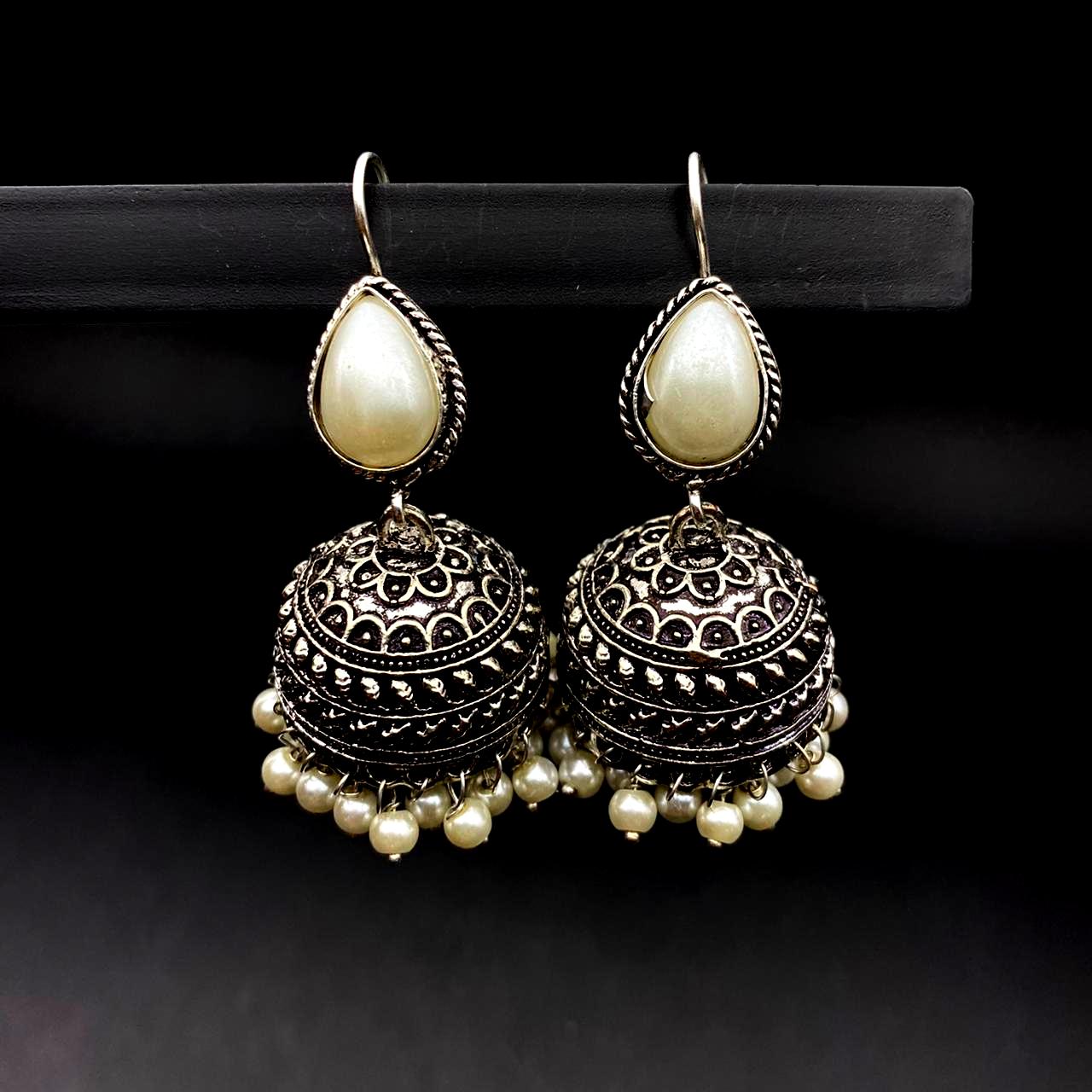 Oxidized jhumkas online Clearance