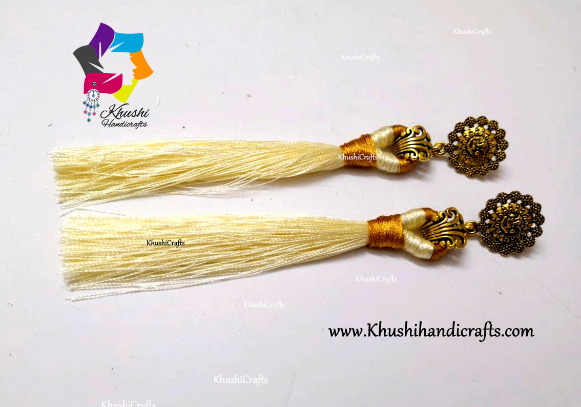 Tassel Earrings with Ganesha studs1
