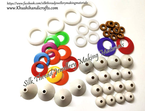 Silk Thread Earring base Jewellery Materials Kit 1-Detash Sale