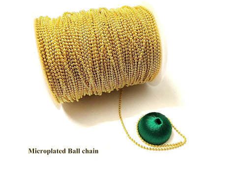 Full Roll Microplated Gold Ball Chain for Jewellery making (Approx 80-90 meters)