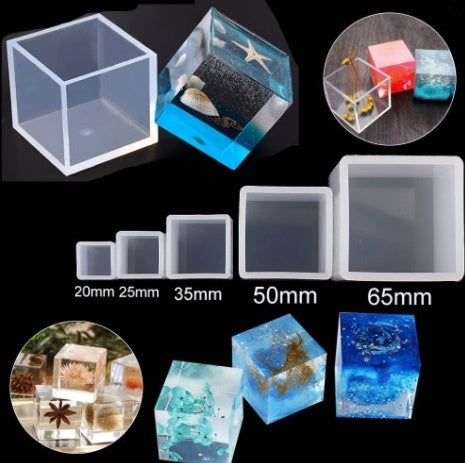 2 in 1  paper weight ,pen stand Cube Mould - Silicone Molds - Set of 5 Resin Moulds