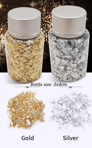 Gold / Silver Foil Flakes- Fillers For Resin Jewellery Crafts
