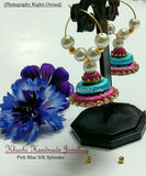 Pink Blue Silk Splendor - Khushi Handmade Jewellery
