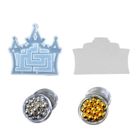 Castle Maze Shaker Key Chain Charms Silicone Mold- DIY Jewelry Craft Tool