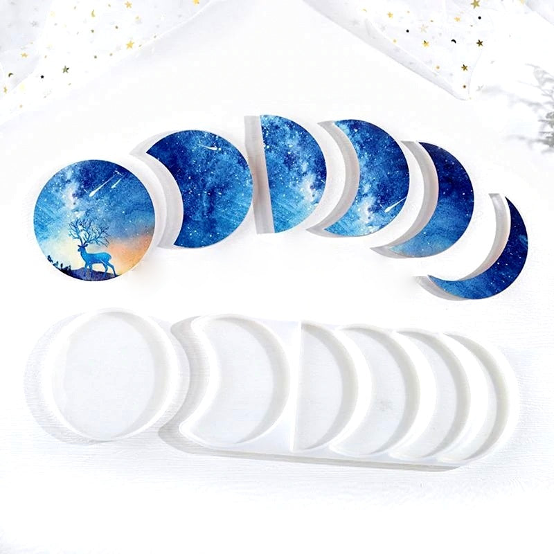 Crescent Phases of the Moon Silicone Mould for Casting with Resin, Epoxy and Concrete