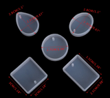 5 shapes Silicone Mold - Resin Molds For Pendant,Earring and key chain Making