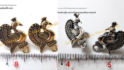 Antique Gold / Silver Peacock Stud pattern 13 -ST37