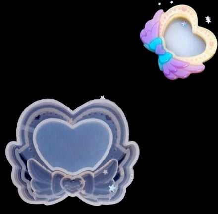 Heart Wings Shaker Key Chain Charms Silicone Mold- DIY Jewelry Craft Tool