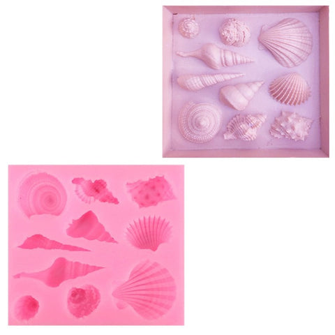 Shell Starfish Conch Sea Silicone Mold Fondant Cake Decorating Tools Soap Cake Chocolate Mold for UV Resin,Epoxy resin and concrete